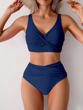 Sexy Split Swimsuit - Blue